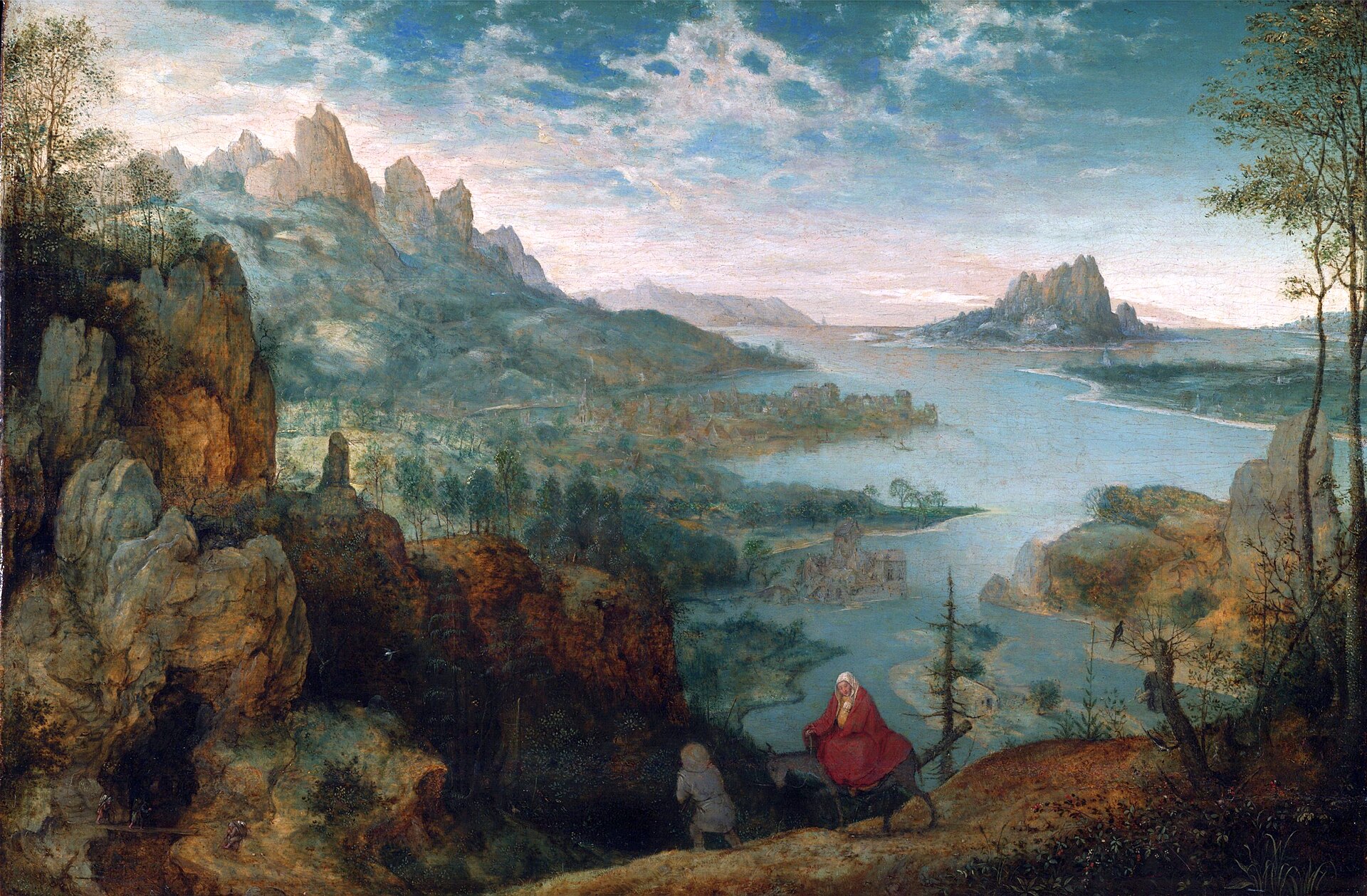 Imagem de referência de Fuga para o Egito, descrito nos dados abertos como pintura de Pieter Bruegel, o Velho