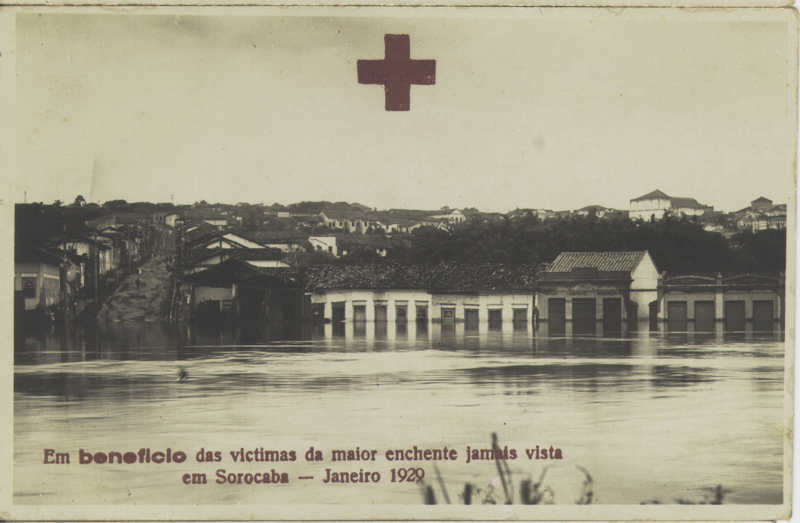 Imagem de referência de Em Beneficio das Victimas da Maior Enchente Jamais Vista em Sorocaba - Janeiro 1929, descrito nos dados abertos como item da Coleção Cartões Postais, no Museu Paulista