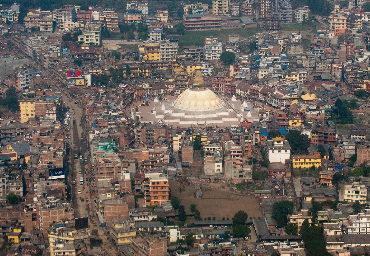Imagem de referência relacionada a Boudhanath, item descrito como estupa budista em Catmandu, Nepal
