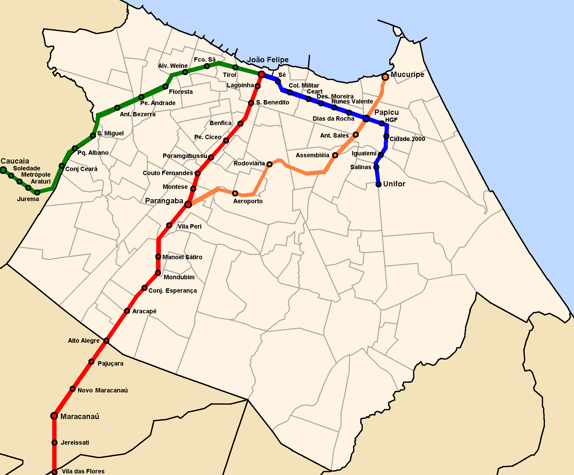Imagem de referência de Metrô de Fortaleza, descrito nos dados abertos como sistema metrovoário público da região metropolitana de Fortaleza