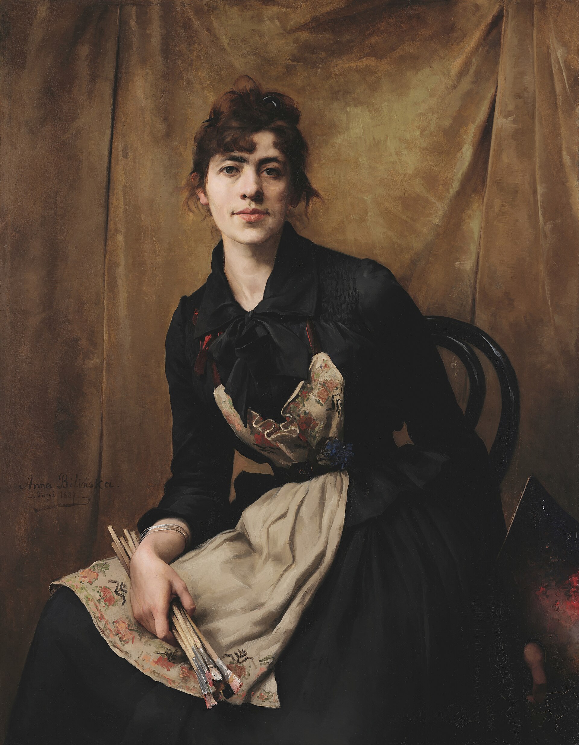 Imagem de referência de Autorretrato, descrito nos dados abertos como pintura de Louise C. Breslau