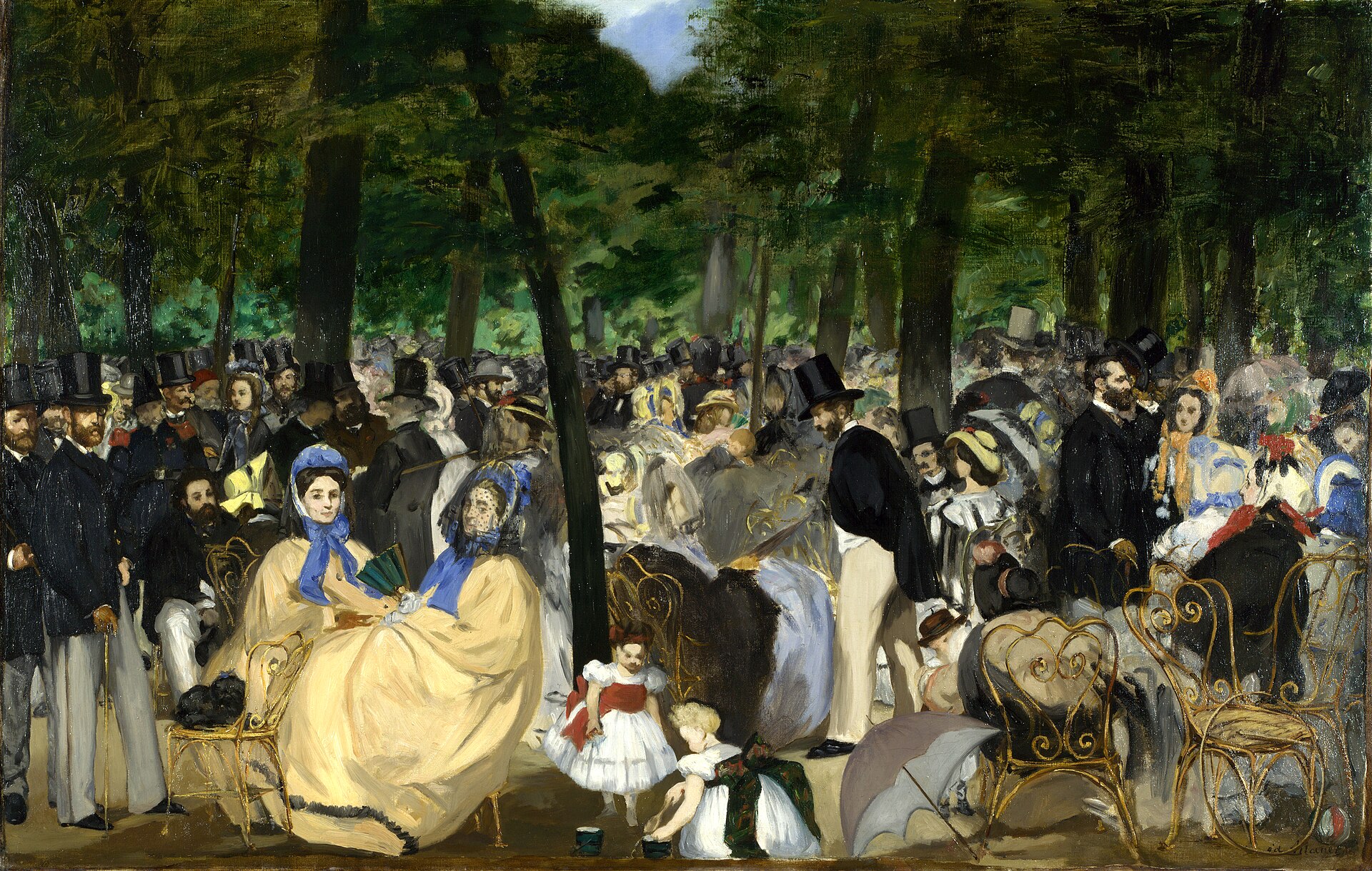 Imagem de referência de Música nas Tulherias, descrito nos dados abertos como pintura de Édouard Manet