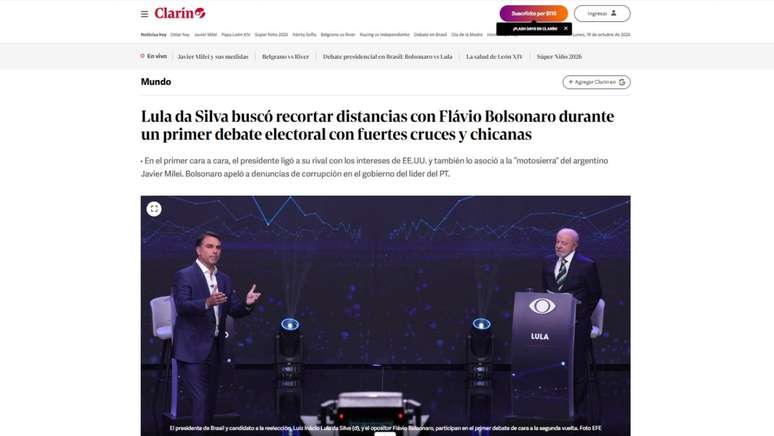 Imprensa internacional destaca tensão e ataques no primeiro debate entre Lula e Flávio Bolsonaro