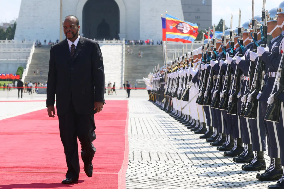 Rei do Eswatini promete fortalecer 'amizade duradoura' com Taiwan