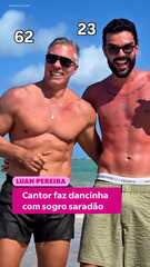 Luan Pereira faz dancinha com sogro saradão e surpreende a web com a idade