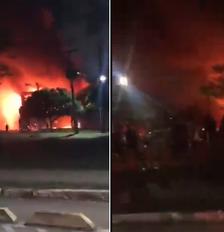 Corpo de Bombeiros registrou incêndio de grandes proporções na UFPE Foto: Reprodução/X