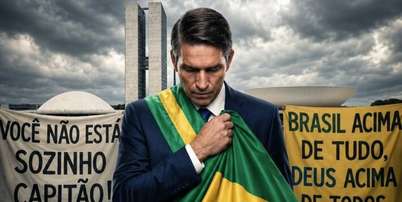 O ator Jim Caviezel interpreta Jair Bolsonaro no filme 'Dark Horse'. Foto: Reprodu&ccedil;&atilde;o / Estad&atilde;o