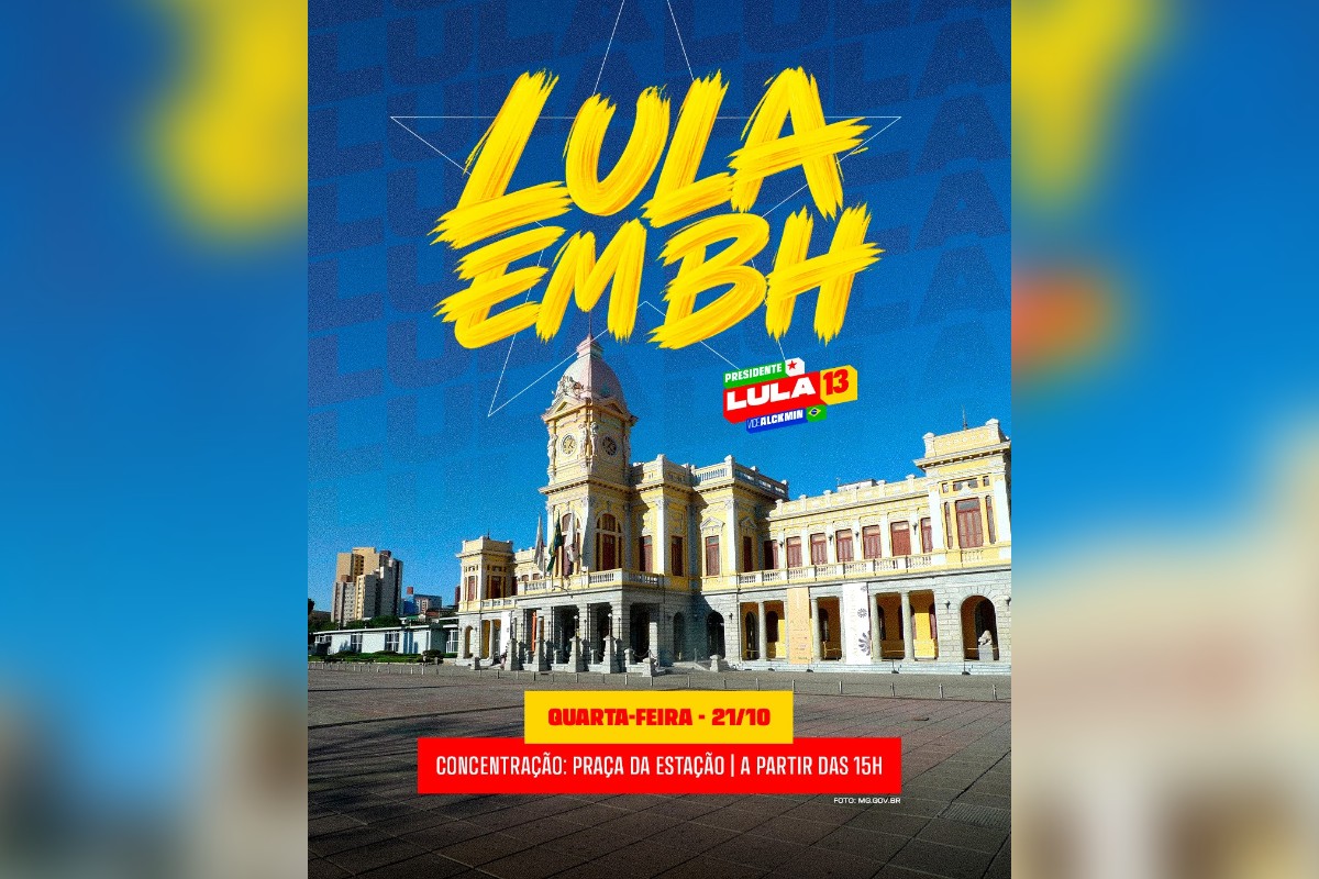 Ato de Lula em BH nesta quarta (21/10) tem local e horário definidos