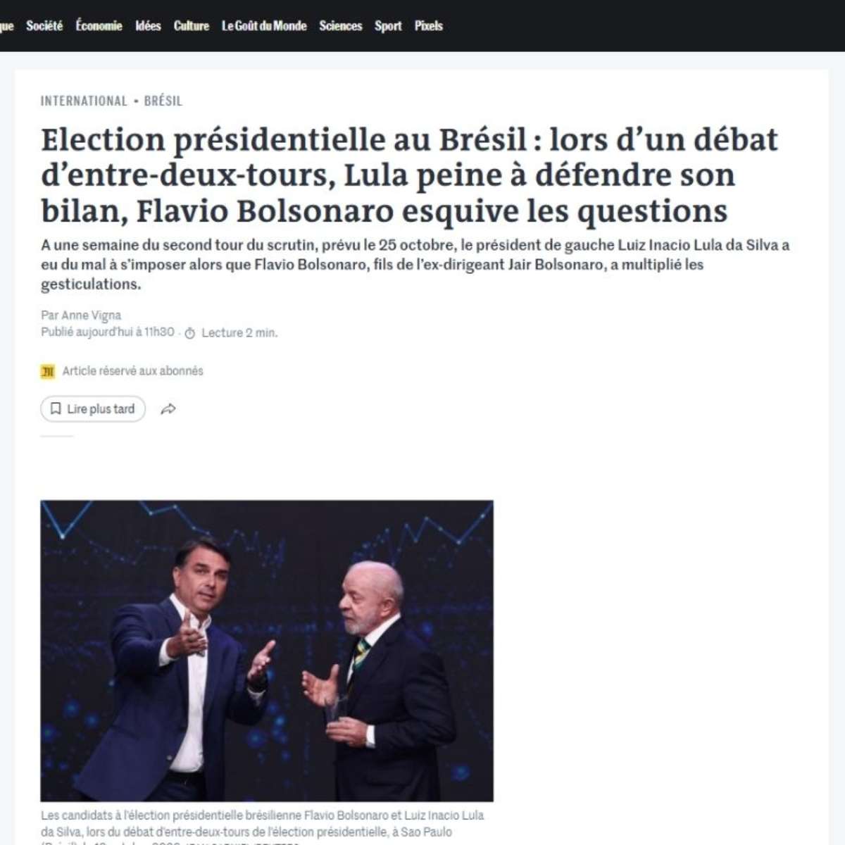 Imprensa internacional destaca tensão e ataques no primeiro debate entre Lula e Flávio Bolsonaro