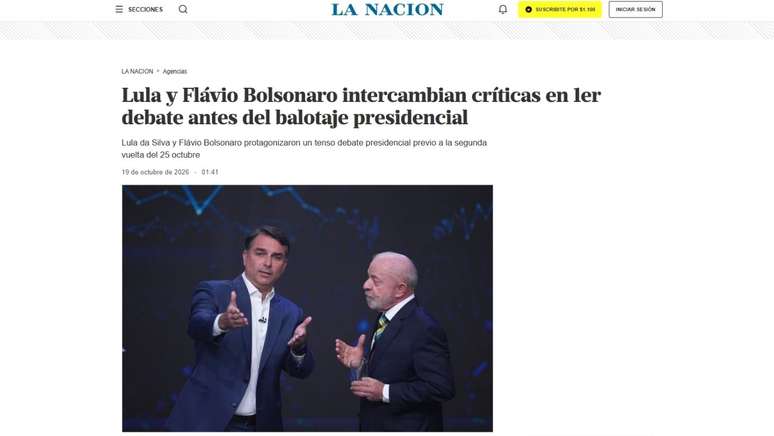 Imprensa internacional destaca tensão e ataques no primeiro debate entre Lula e Flávio Bolsonaro